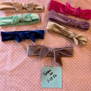 Lou Lou Velvet Bow Headband Set for baby